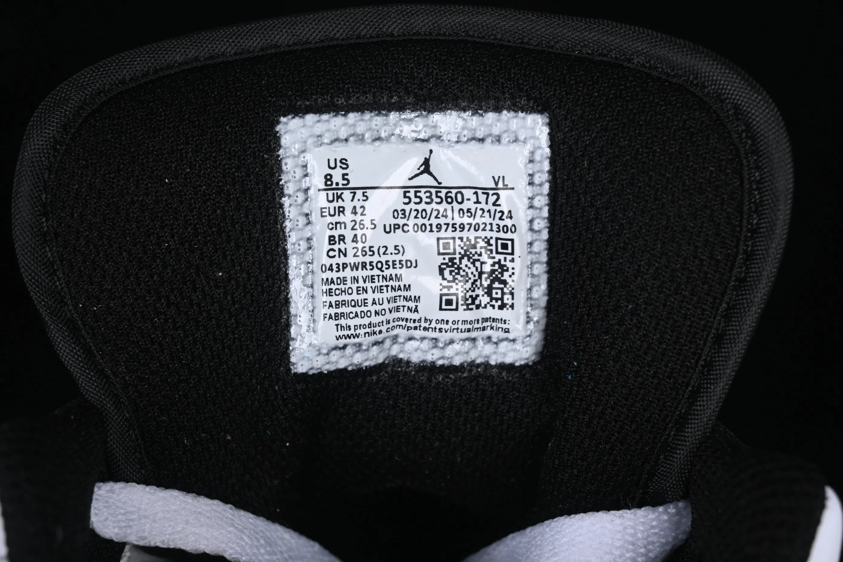 All categories Air Jordan Jordan series basketball shoes Air Jordan 1 Low Air Jordan 1 Low AJ1 Joe 1 reverse panda low-top cultural basketball shoes 553560-172